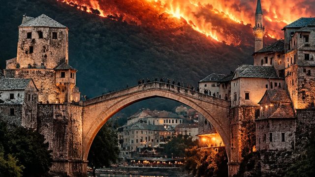 Urgent Response in Mostar: City Declares State of Emergency Amidst Fire
